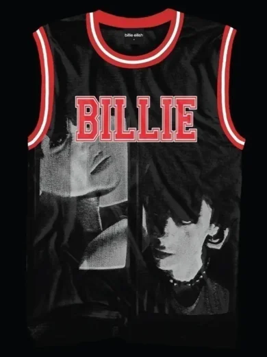 Billie Eilish Red And Black Jersey