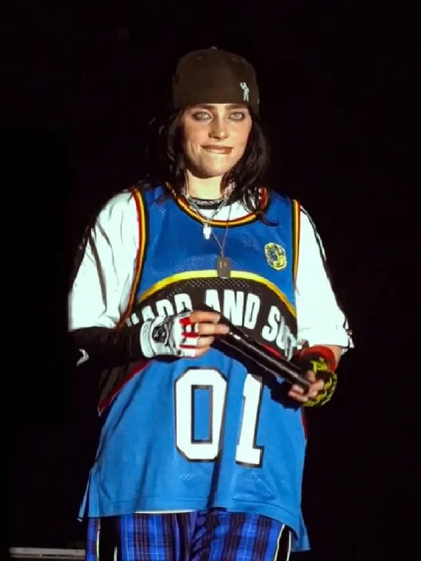 Billie Eilish Manchester Hit Me Hard And Soft Tour Blue Jersey