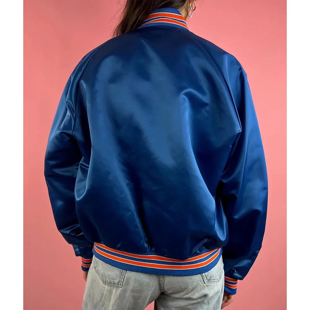 90’s Denver Broncos Blue Satin Jacket - Image 5