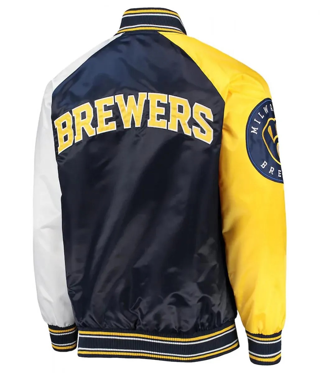 Milwaukee Brewers Reliever Satin Raglan Full-Snap Jacket