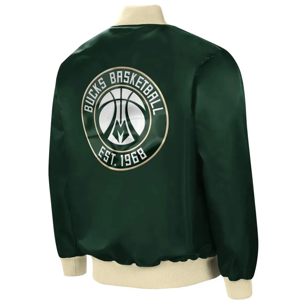 Milwaukee Bucks Ambassador Green Satin Jacket