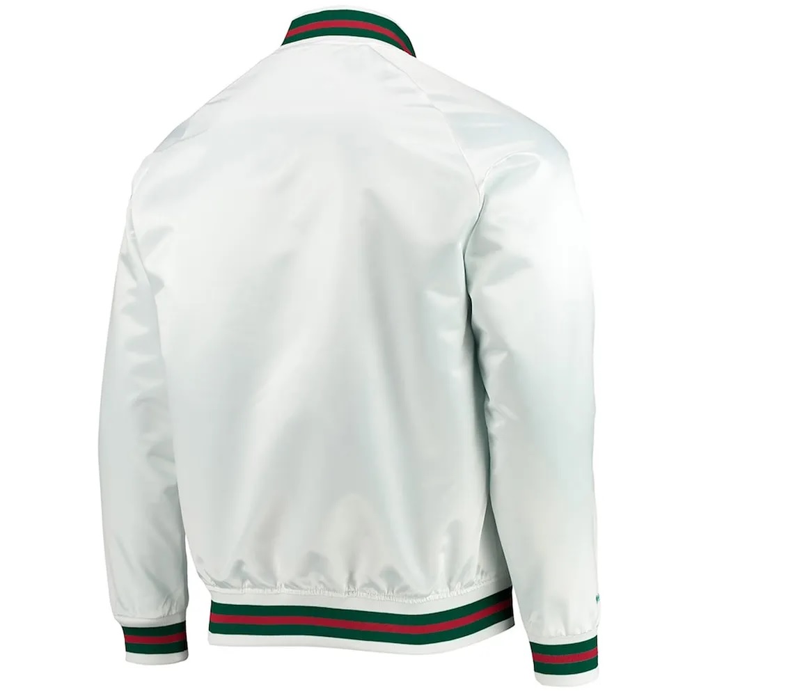 Milwaukee Bucks Hardwood Classics White Satin Jacket - Image 2