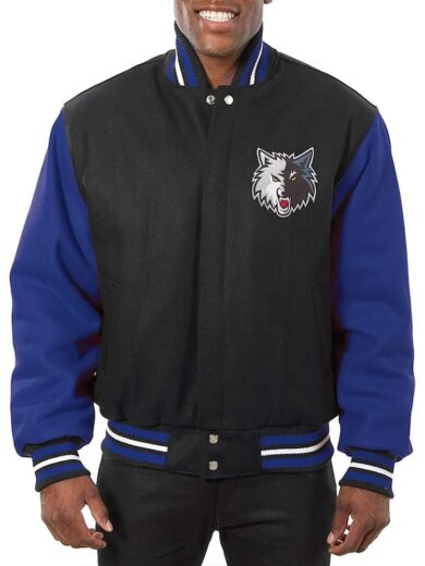 Minnesota Timberwolves Domestic Black and Royal Jacket