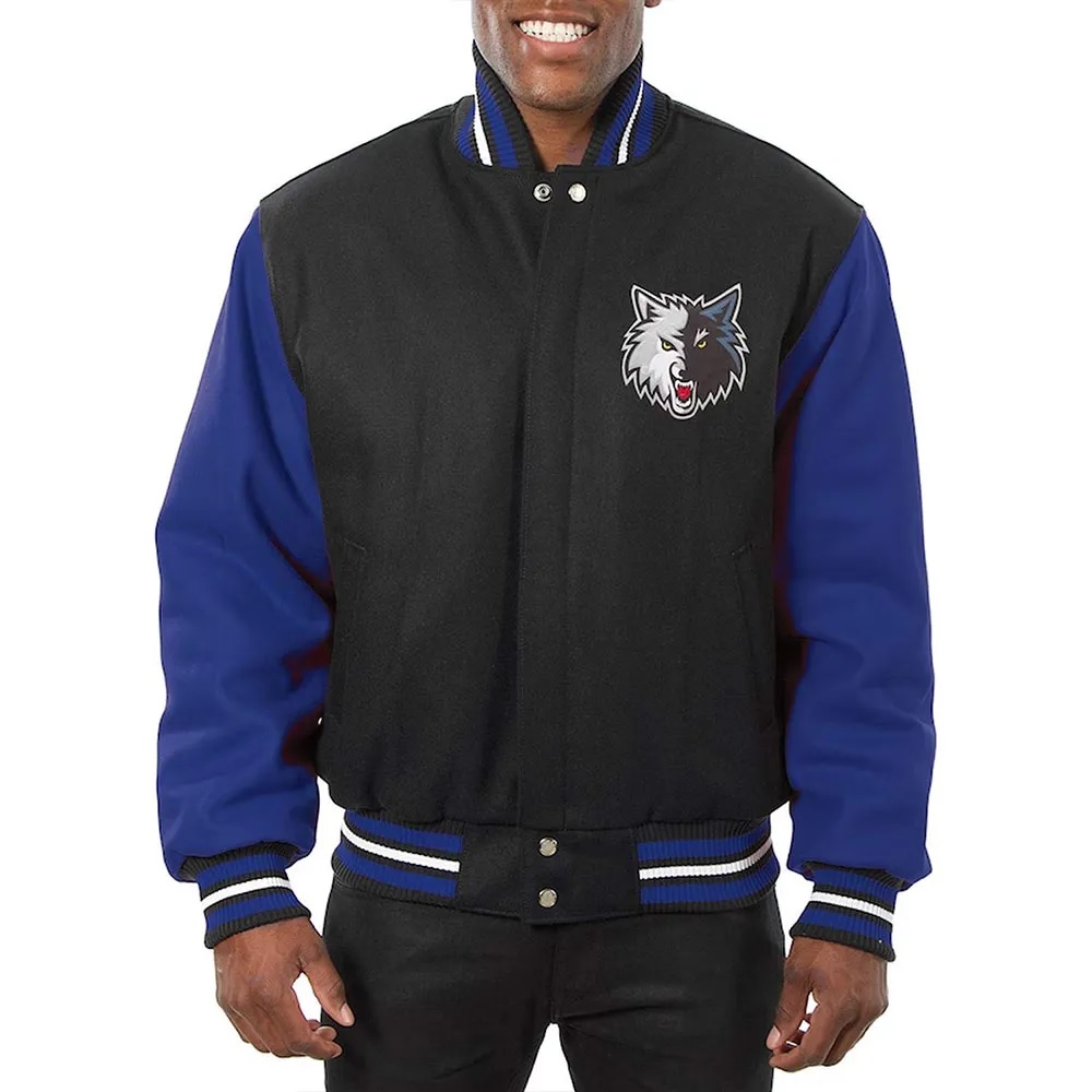 Minnesota Timberwolves Domestic Black and Royal Jacket