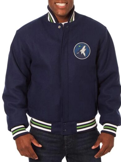 Minnesota Timberwolves Navy Varsity Wool Jacket