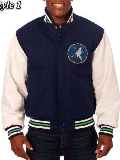 Minnesota Timberwolves Varsity Wool & Leather Jacket