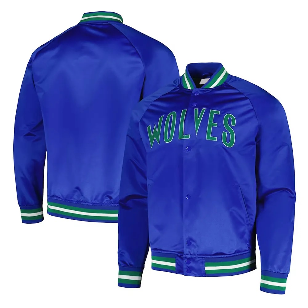 Minnesota Timberwolves Throwback Wordmark Blue Jacket