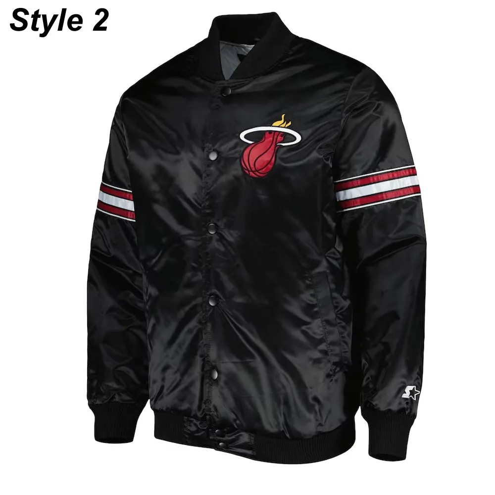 Miami Heat Pick & Roll Full-Snap Satin Jacket