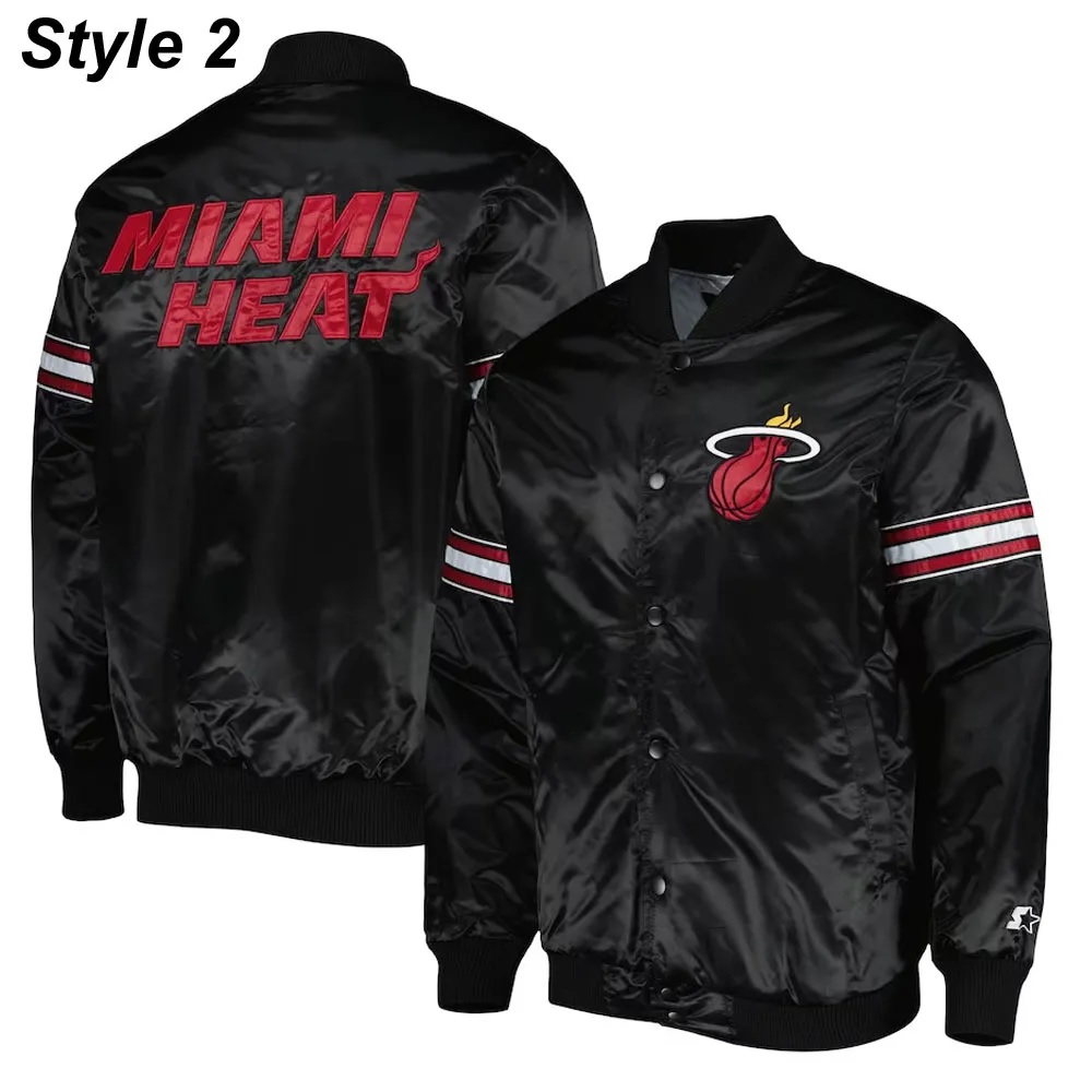 Miami Heat Pick & Roll Full-Snap Satin Jacket