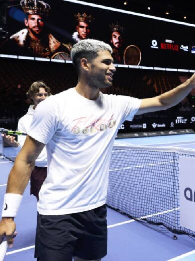 Six Kings Slam 2025 Carlos Alcaraz White Shirt