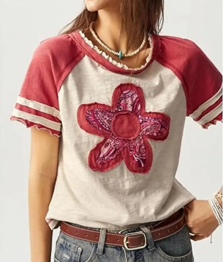 Baylen Out Loud S02 Baylen Dupree Floral Patchwork Top