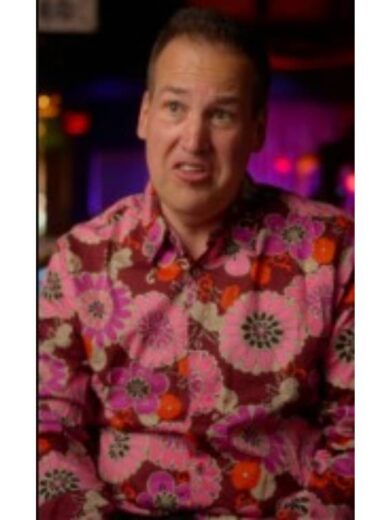 TV We Love S01 Jim Colucci Pink Floral Print Shirt