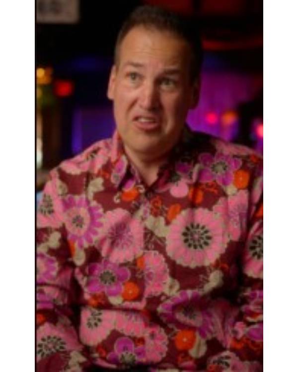 TV We Love S01 Jim Colucci Pink Floral Print Shirt