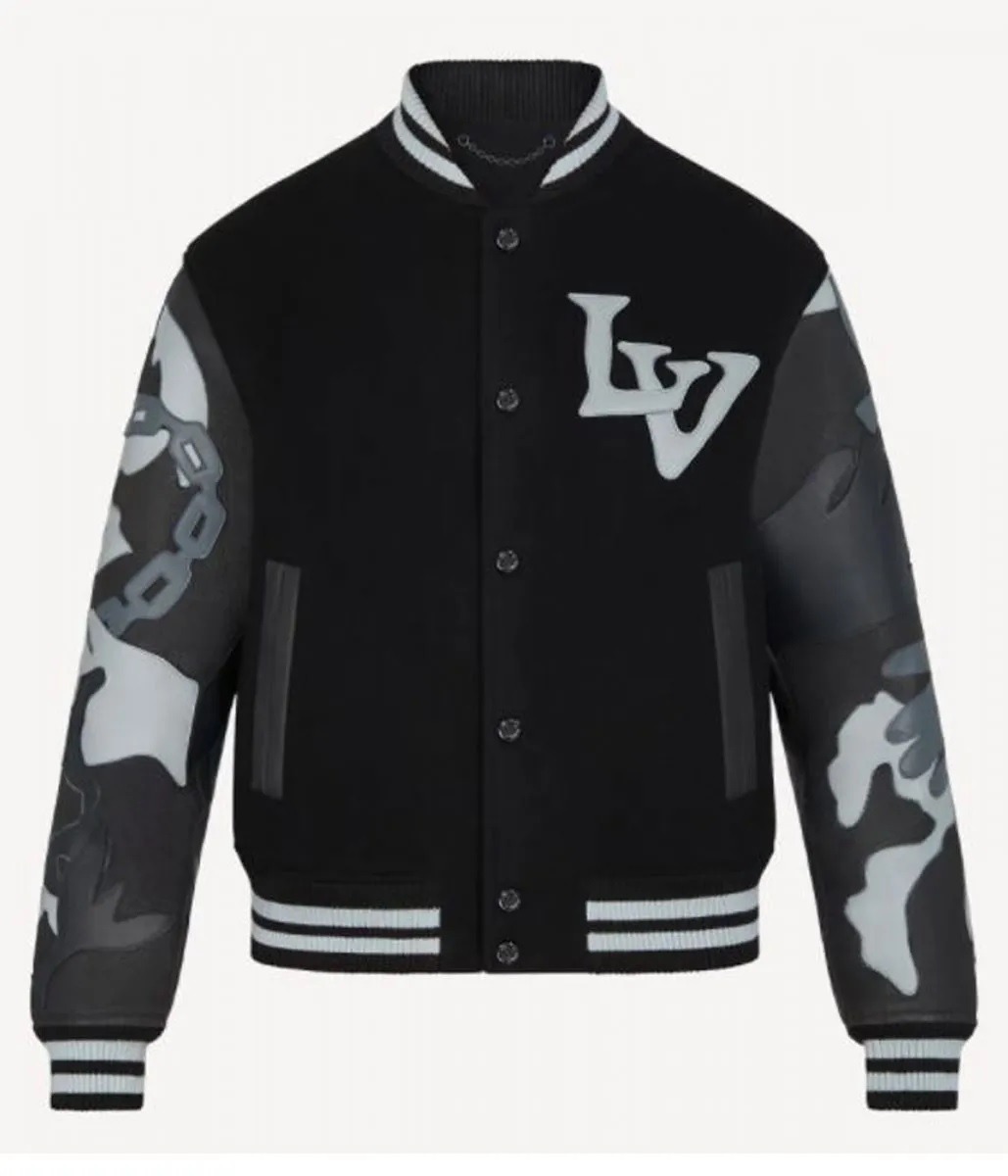 The Kid Laroi Wrong Camo Chains Lv Varsity Jacket