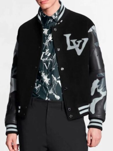 The Kid Laroi Wrong Camo Chains Lv Varsity Jacket