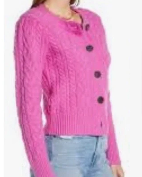 The Today Show Savannah Sellers Pink Cable Knit Cardigan