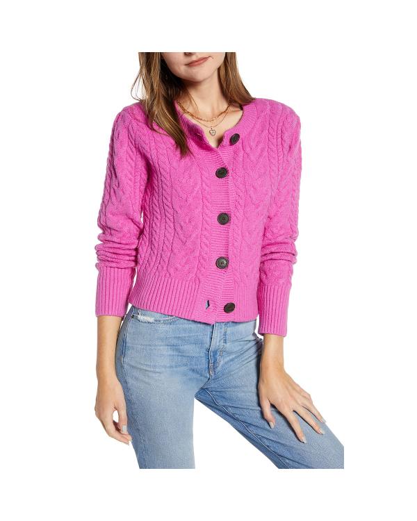 The Today Show Savannah Sellers Pink Cable Knit Cardigan