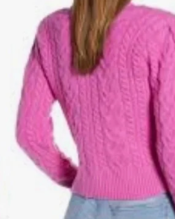 The Today Show Savannah Sellers Pink Cable Knit Cardigan