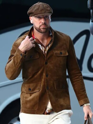 Travis Kelce Cashmere Suede Military Jacket