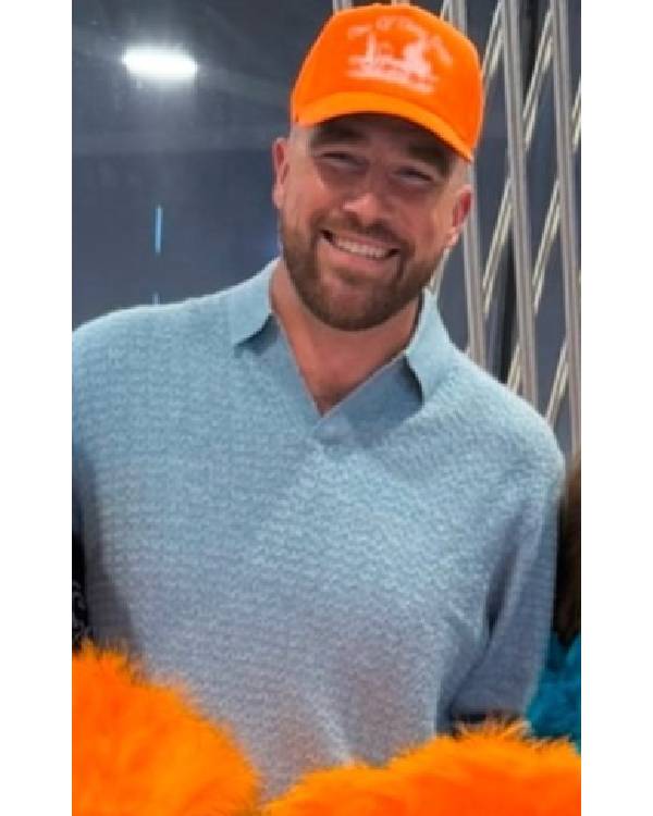 Travis Kelce Long Sleeve Polo Sweater