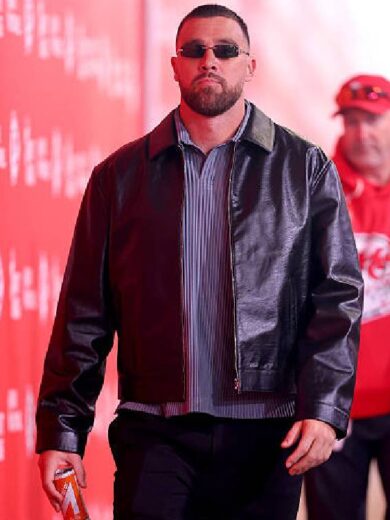 Travis kelce Chiefs Game Leather Jacket