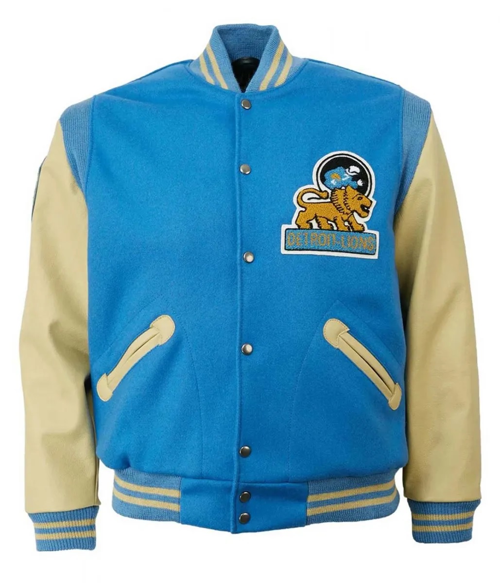 1952 Detroit Lions Cream and Blue Jacket