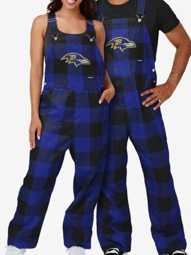 Baltimore Ravens Plaid Bib Overalls