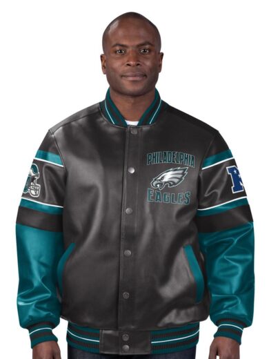 Vintage Philadelphia Eagles NFL Leather Bomber Jacket