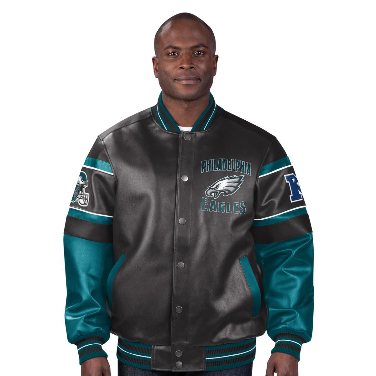 Vintage Philadelphia Eagles NFL Leather Bomber Jacket